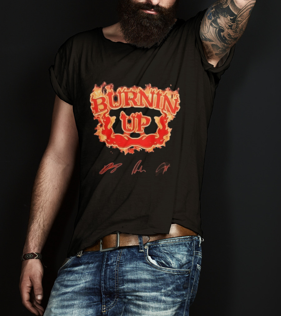 Jonas Brothers Burnin Up Tour Fiery Red Flame Letters T-Shirt