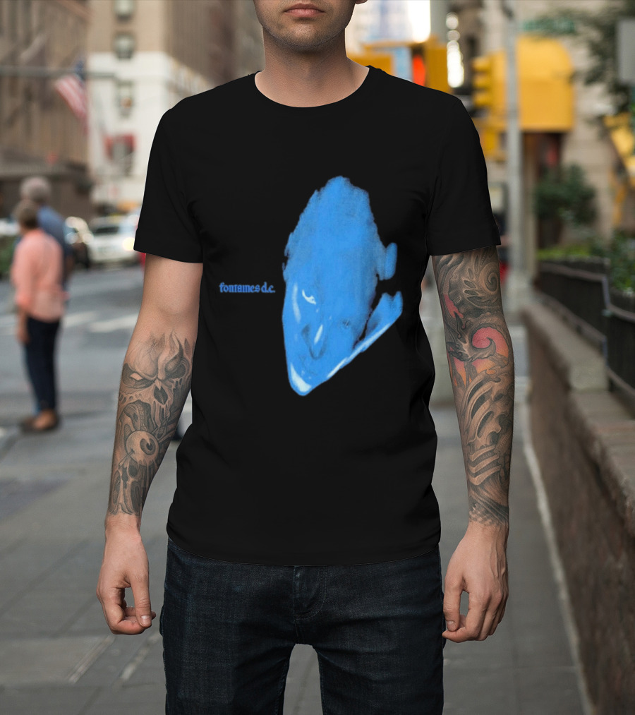 Fontaines D.C. Dopamine Chamber Blue Cover Black T-Shirt