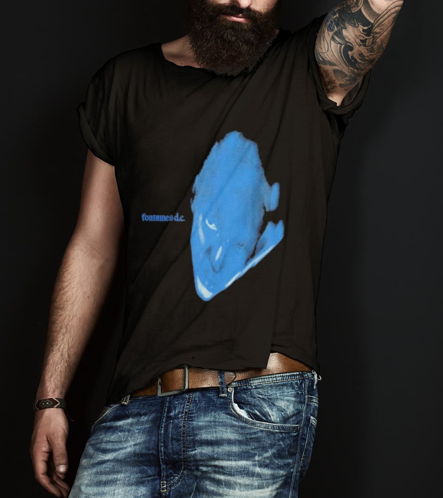 Fontaines D.C. Dopamine Chamber Blue Cover Black T-Shirt
