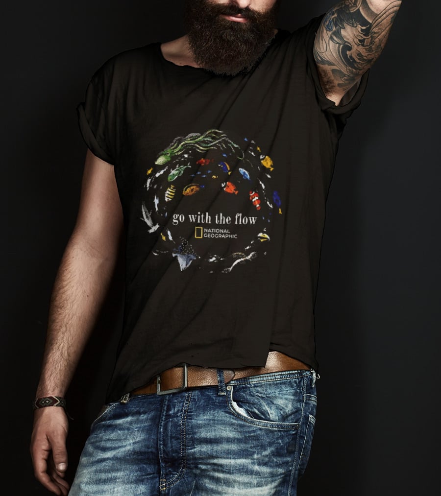 Go With The Flow National Geographic Colorful Sea Creatures T-Shirt