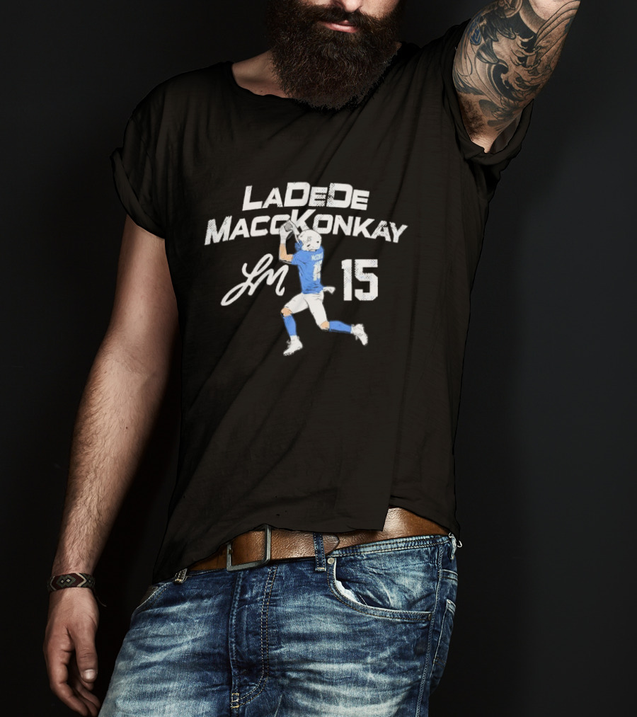 Ladd McConkey 15 Football Player Signature Catching Pass T-Shirt