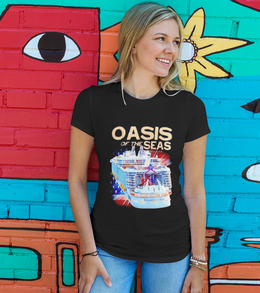 Oasis Of The Seas Symphony Cruise Ship American Flag T-Shirt