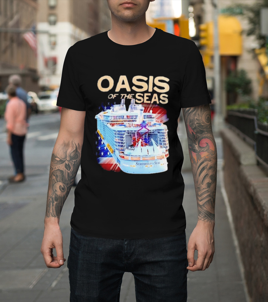Oasis Of The Seas Symphony Cruise Ship American Flag T-Shirt