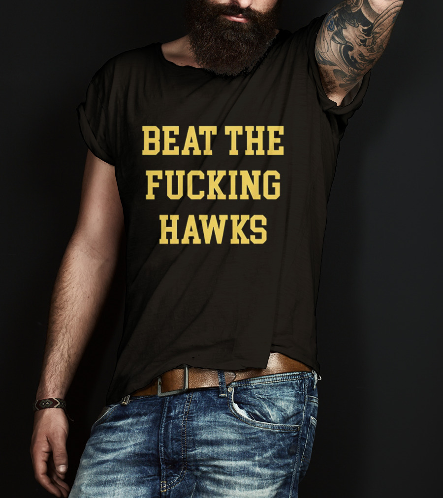 BTFH Beat The Fucking Hawks Yellow Block Letters T-Shirt