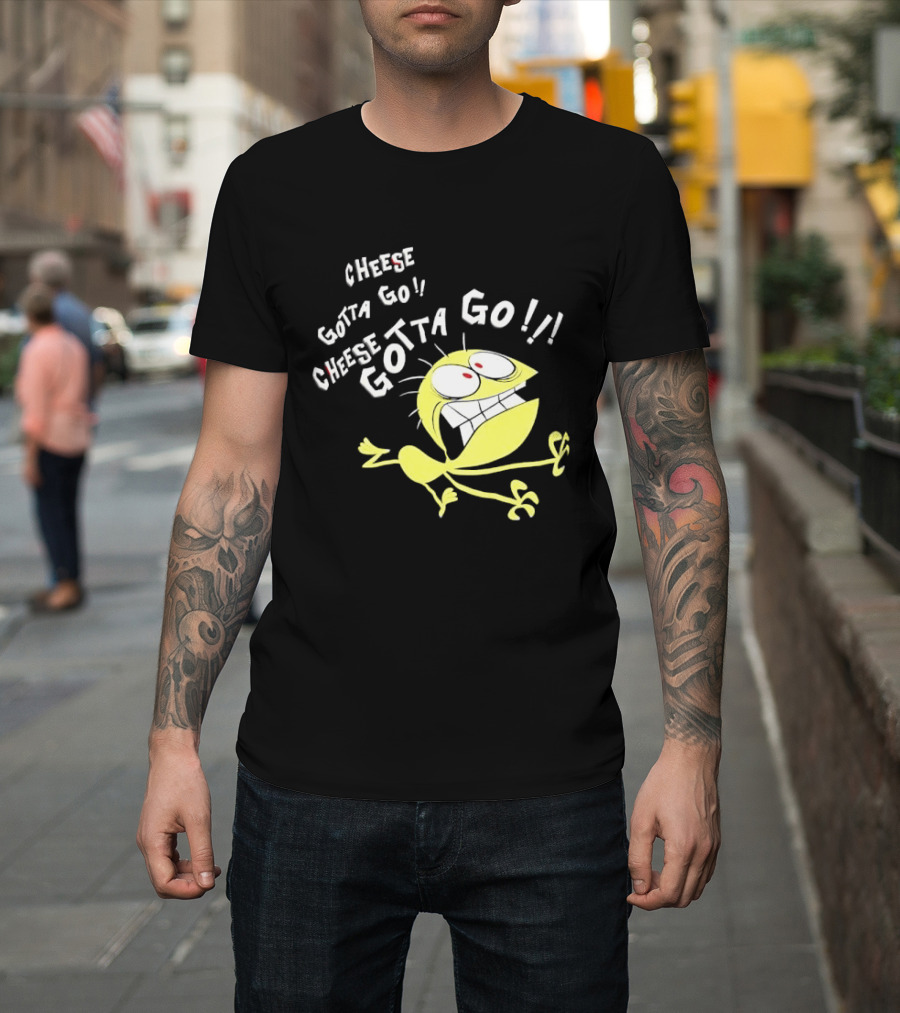 Cheese Gotta Go!! Yellow Cartoon Imaginary Friend T-Shirt