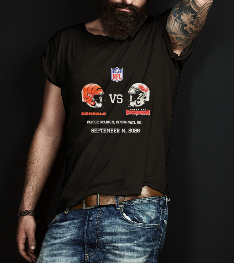 Cincinnati Bengals Vs Tampa Bay Buccaneers NFL Paycor Stadium September 14 2026 T-Shirt