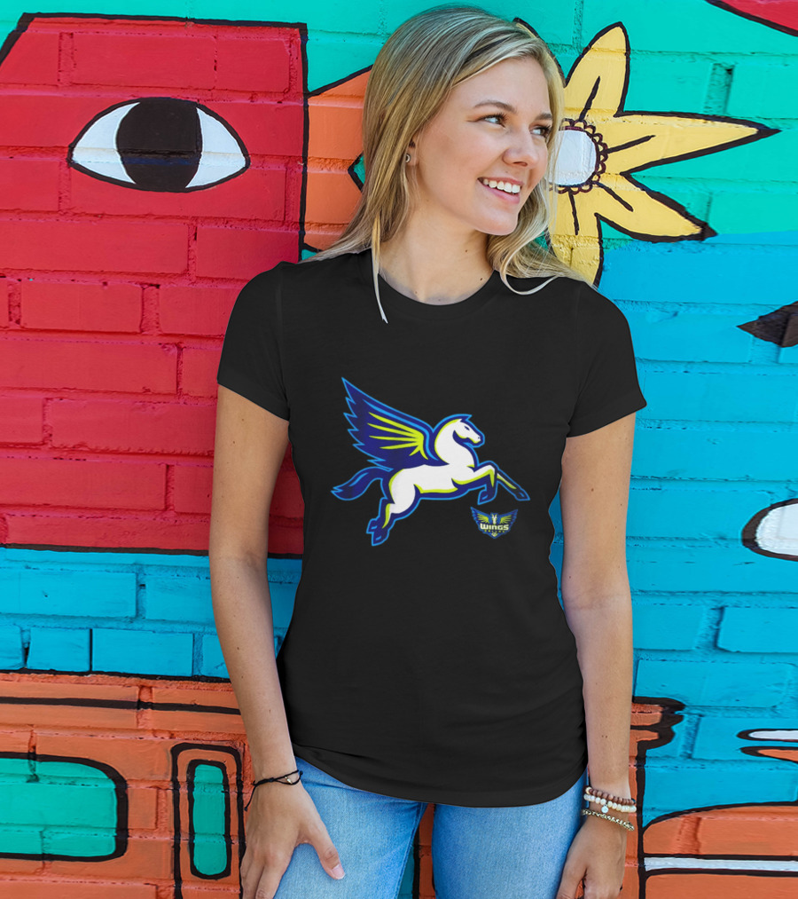 Dallas Wings Pegasus Bold Icon Blue Green T-Shirt