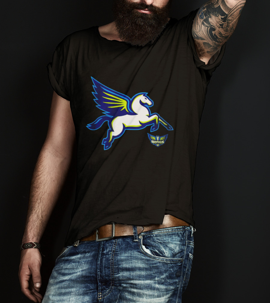 Dallas Wings Pegasus Bold Icon Blue Green T-Shirt