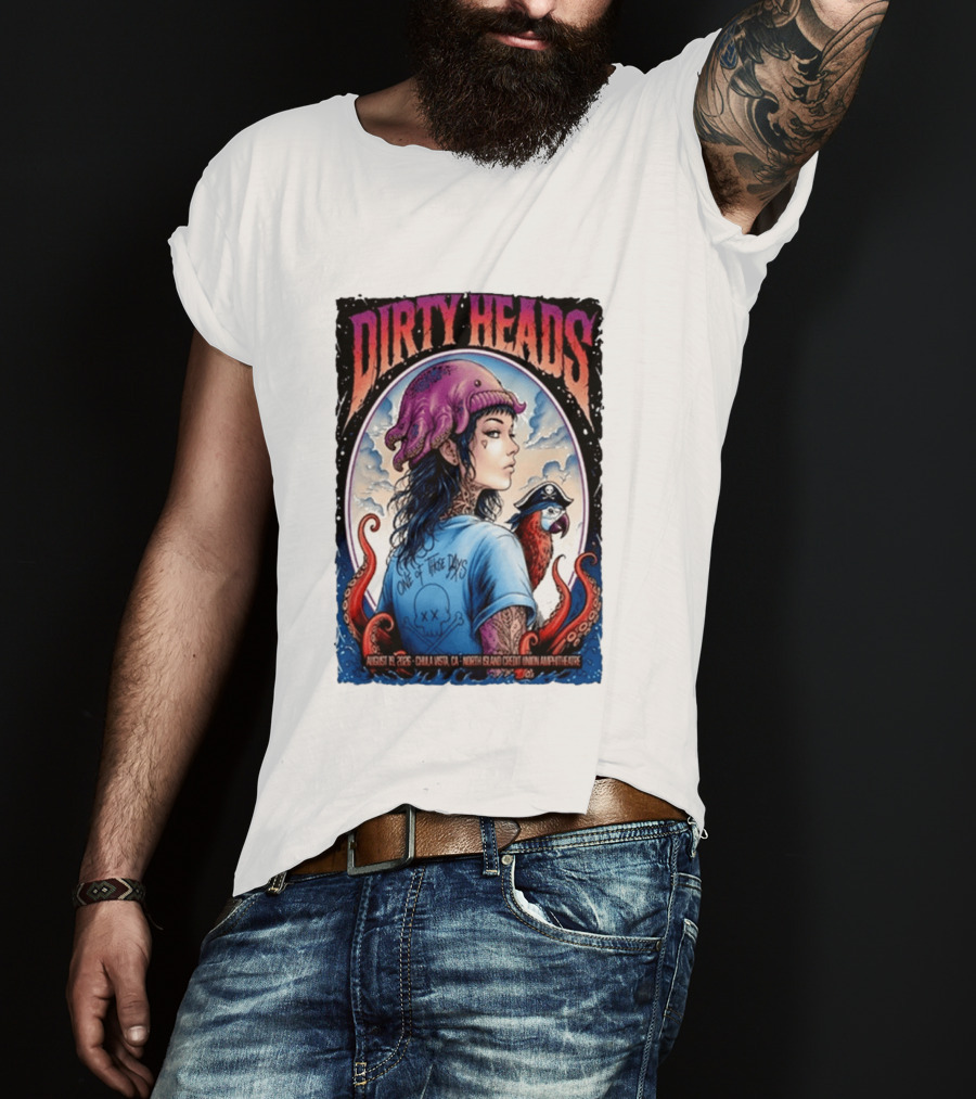 Dirty Heads One Of Those Days Pirate Octopus North Island Credit Union Amphitheatre Chula Vista CA Aug 19 2026 T-Shirt