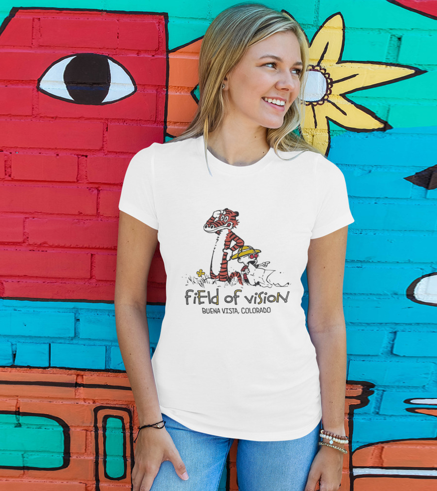 Field Of Vision Cartoon Boy Tiger Buena Vista Colorado T-Shirt