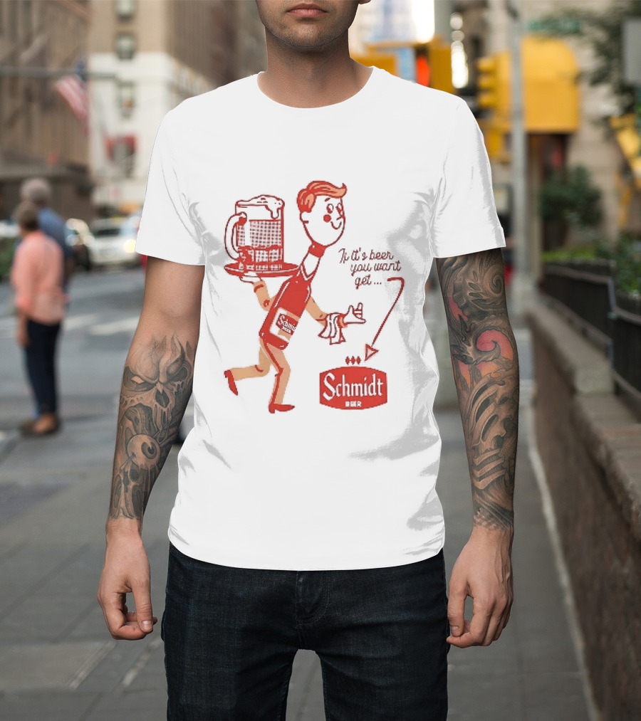 Schmidt Beer Retro Cartoon Character With T-Shirt