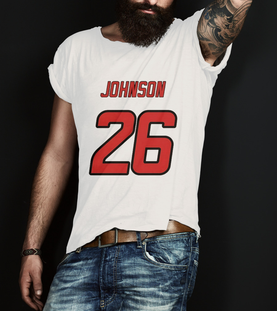 Johnson 26 Red Athletic Jersey Number Sports T-Shirt
