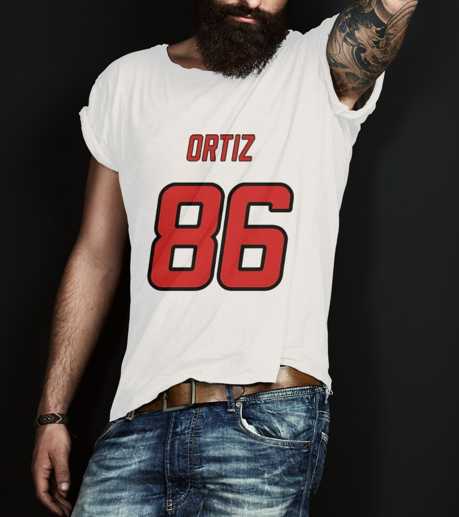 Ortiz Red 86 Jersey Number T-Shirt