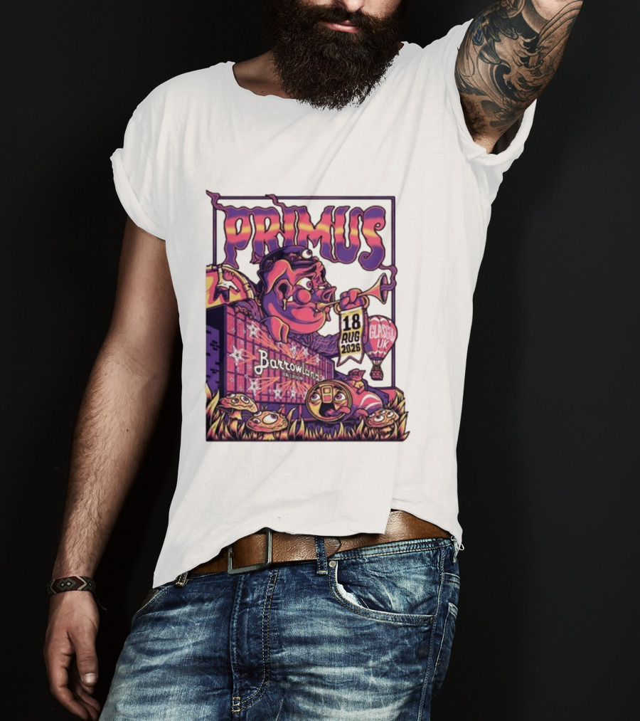 Barrowland Ballroom Primus Concert August 18 2026 Glasgow UK Animated Music Event T-Shirt