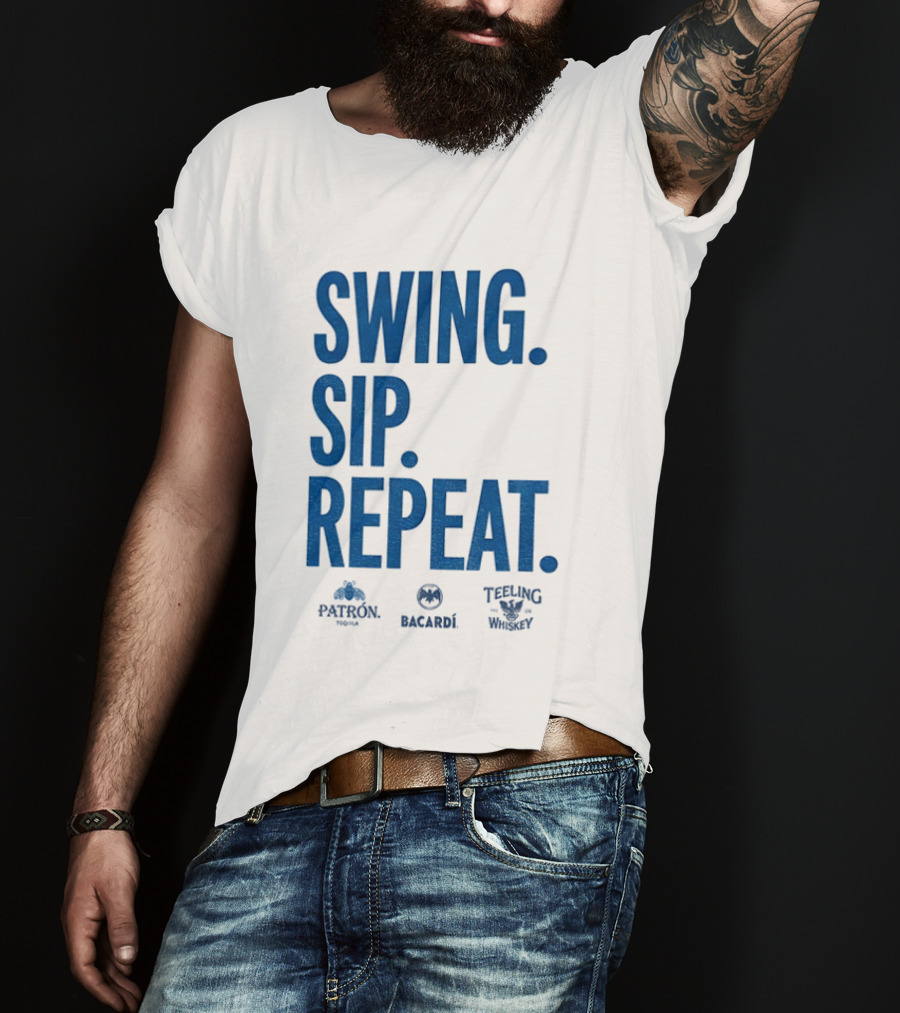 Swing Sip Repeat Patron Bacardi Teeling Whiskey T-Shirt