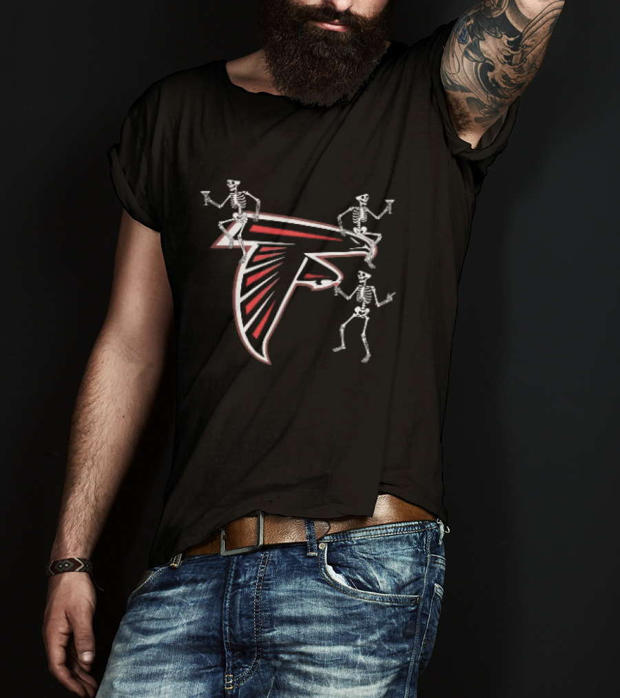Atlanta Falcons Skeletons With Drinks Team Spirit T-Shirt