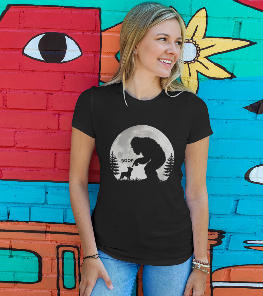 Bigfoot Boop Moonlight Boston Terrier T-Shirt