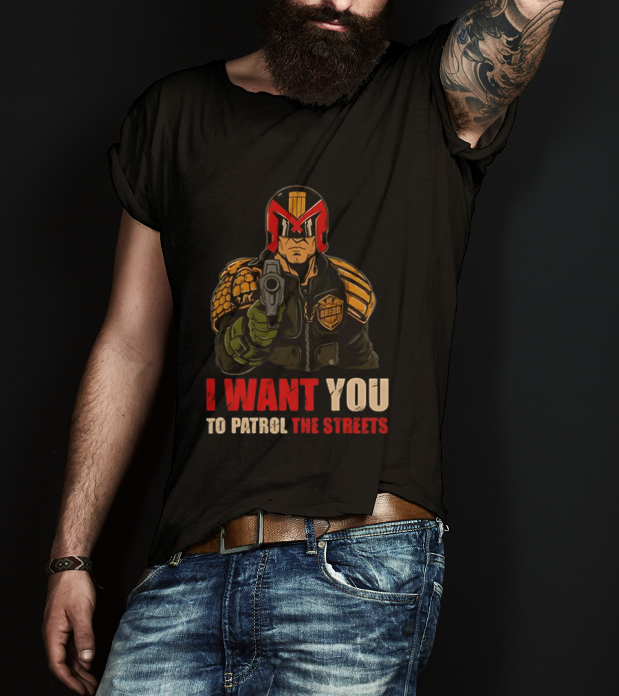 Judge Dredd I Want You To Patrol The Streets Vintage Comic T-Shirt