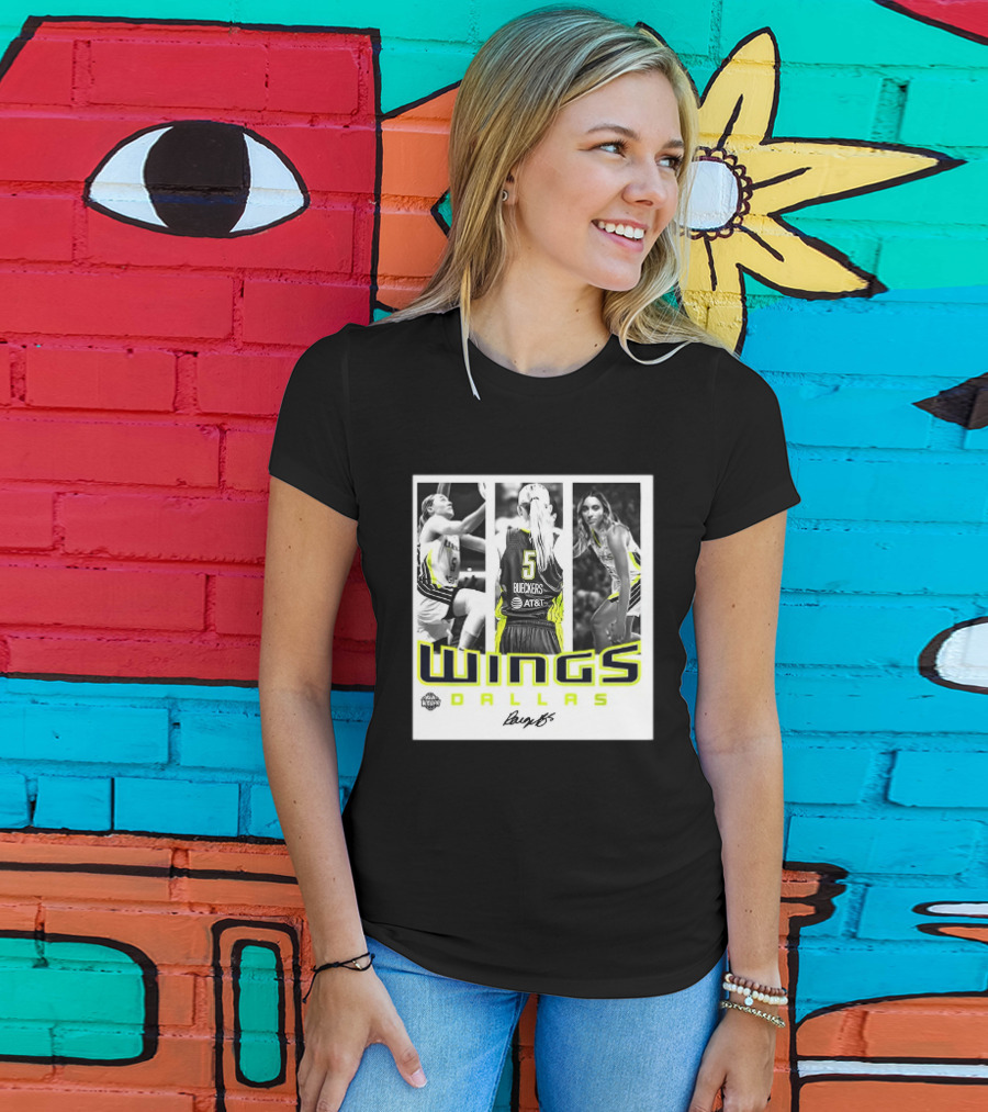 Wings Dallas Paige Bueckers Team Player 5 Basketball Hustle WNBA T-Shirt