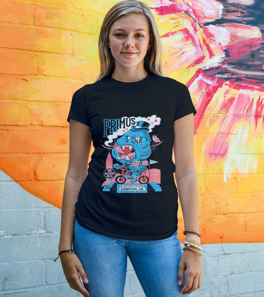 Primus 19 August 2026 O2 Academy Brixton London UK Blue Monster T-Shirt