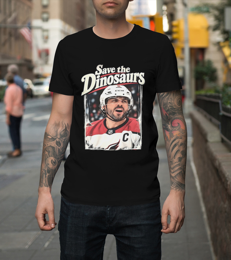 Save The Dinosaurs Hockey Captain With C Jersey T-Shirt