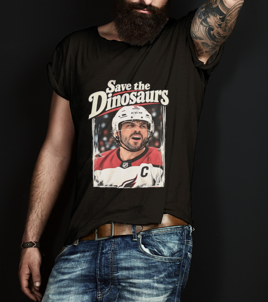 Save The Dinosaurs Hockey Captain With C Jersey T-Shirt