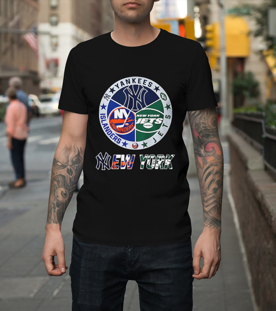 Yankees Islanders Jets New York Sports Teams Logos T-Shirt