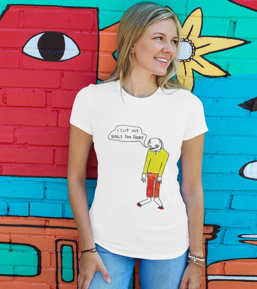 I Cut My Nails Too Short Yellow Red T-Shirt