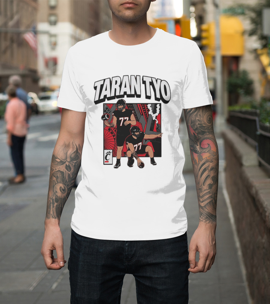 Taran Tyo Cincinnati Bearcats Football Players Number 77 T-Shirt