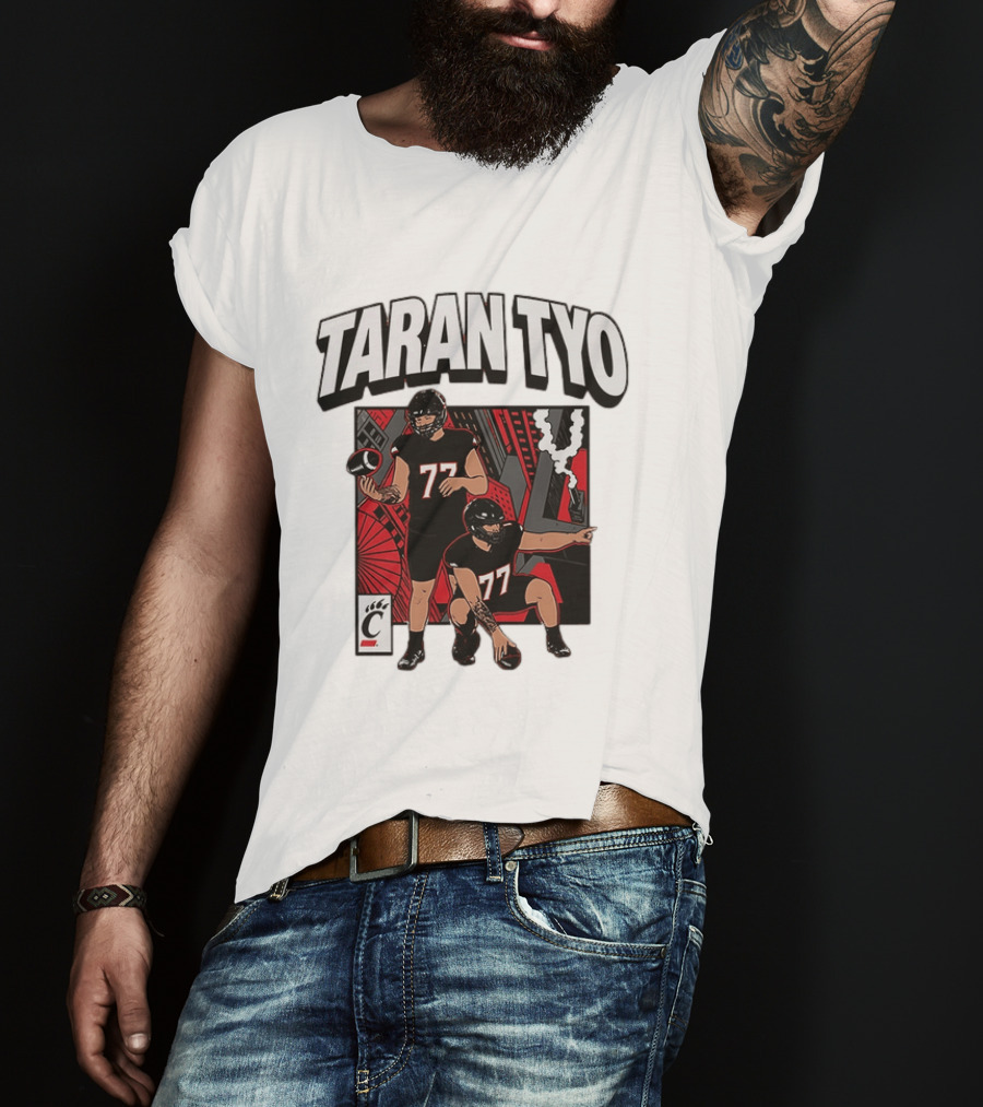 Taran Tyo Cincinnati Bearcats Football Players Number 77 T-Shirt