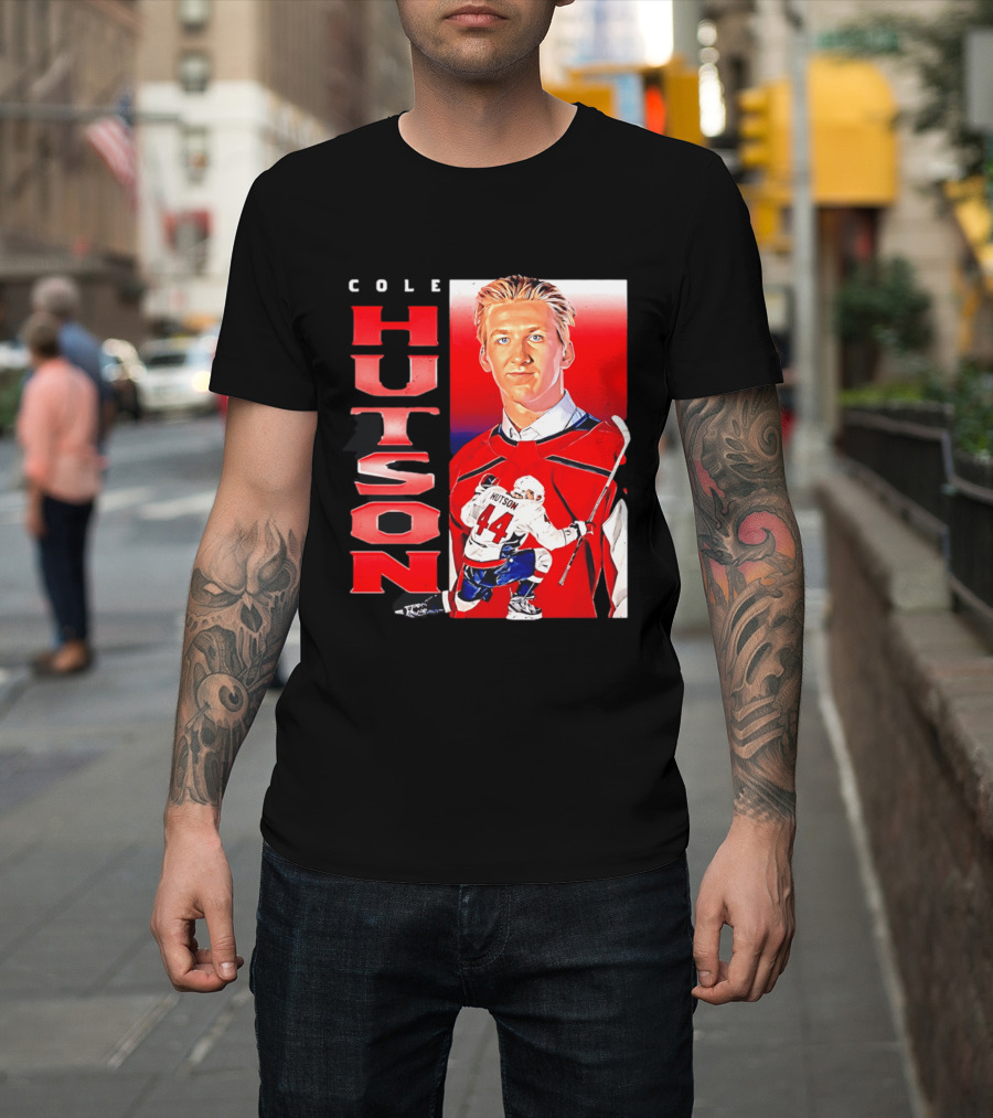 Cole Hutson Washington Capitals Vertical NHL Hockey 44 T-Shirt