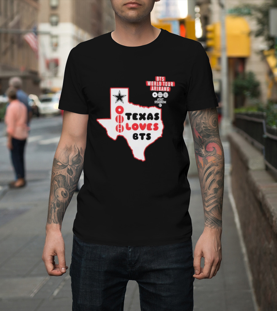 BTS World Tour Arirang Texas Loves At AT&T Stadium Dallas Cowboys T-Shirt