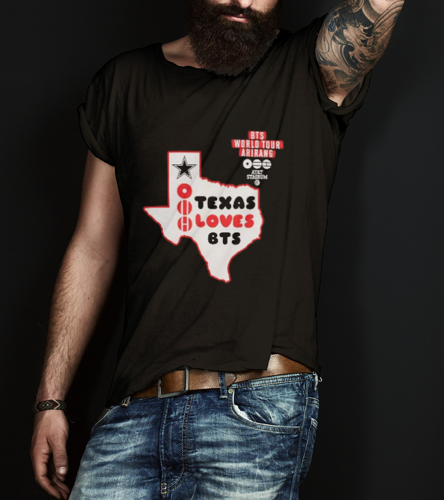 BTS World Tour Arirang Texas Loves At AT&T Stadium Dallas Cowboys T-Shirt