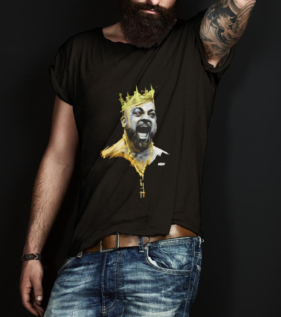 Eddie Kingston AEW Royalty Crown Gold Necklace T-Shirt