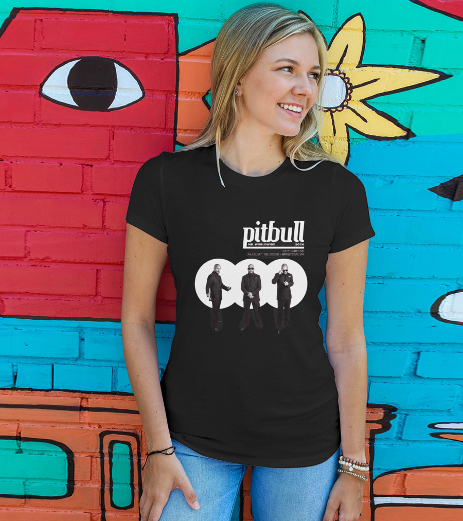 Pitbull Mr Worldwide 2026 Jiffy Lube Live Bristow VA August 19 Concert Event T-Shirt