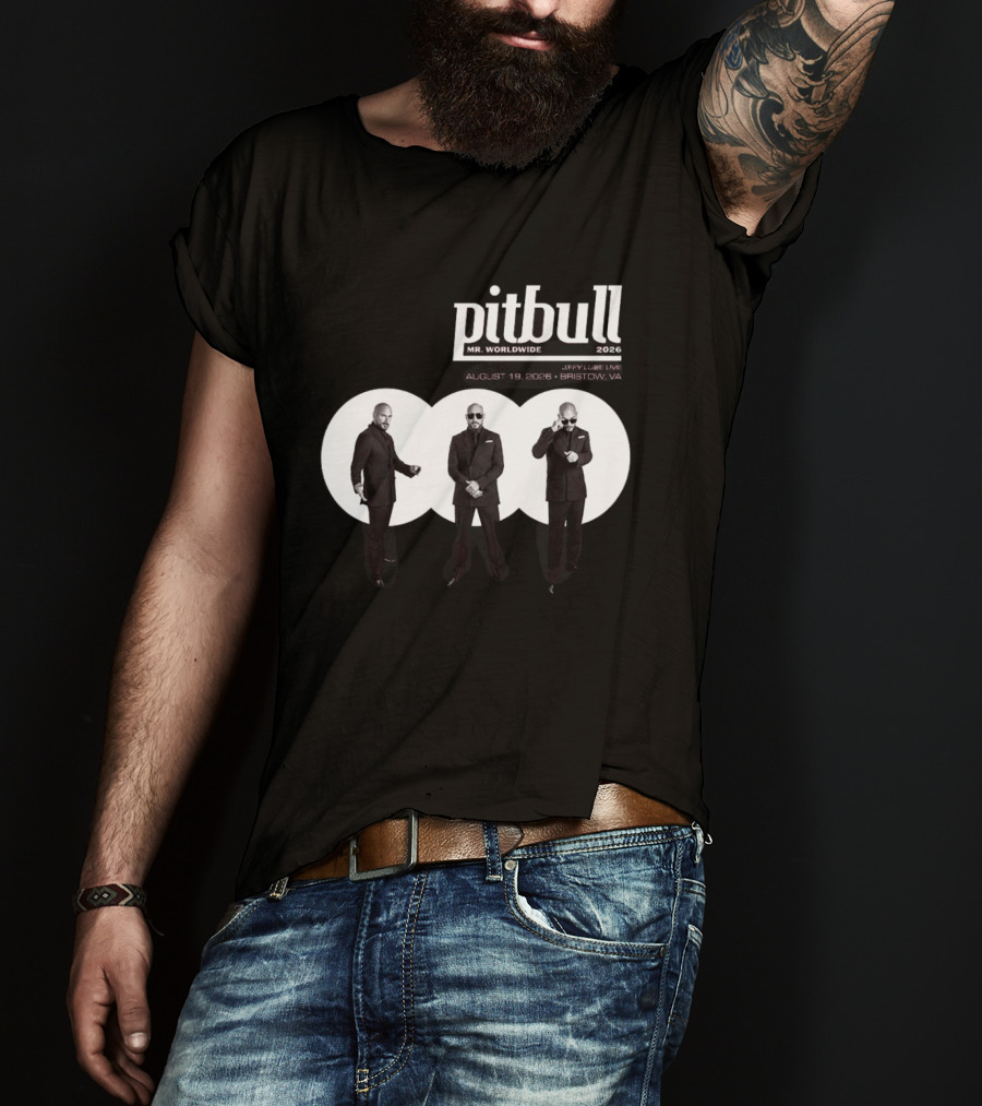 Pitbull Mr Worldwide 2026 Jiffy Lube Live Bristow VA August 19 Concert Event T-Shirt