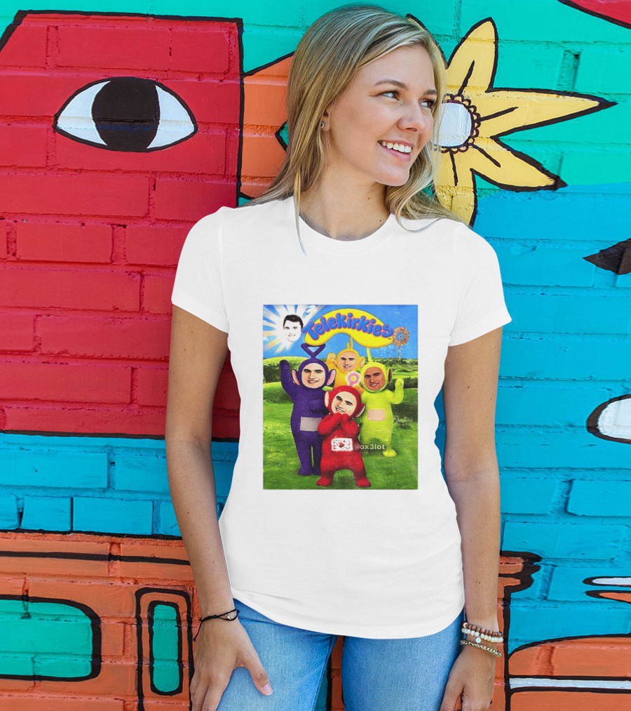 Charlie Kirk Telekirkies Meme Teletubbies Parody Face Swap T-Shirt