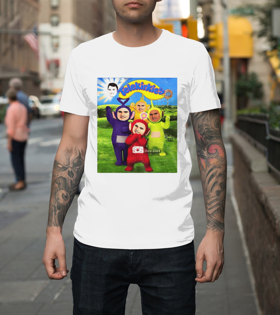 Charlie Kirk Telekirkies Meme Teletubbies Parody Face Swap T-Shirt