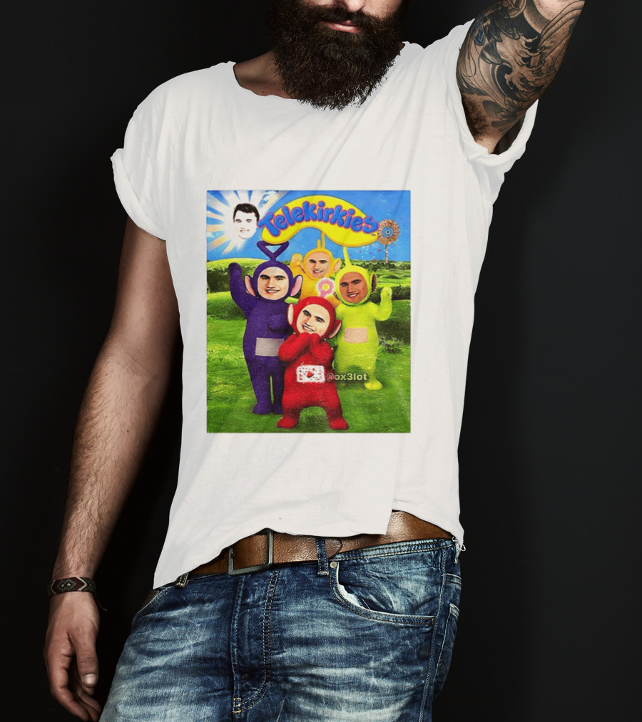 Charlie Kirk Telekirkies Meme Teletubbies Parody Face Swap T-Shirt