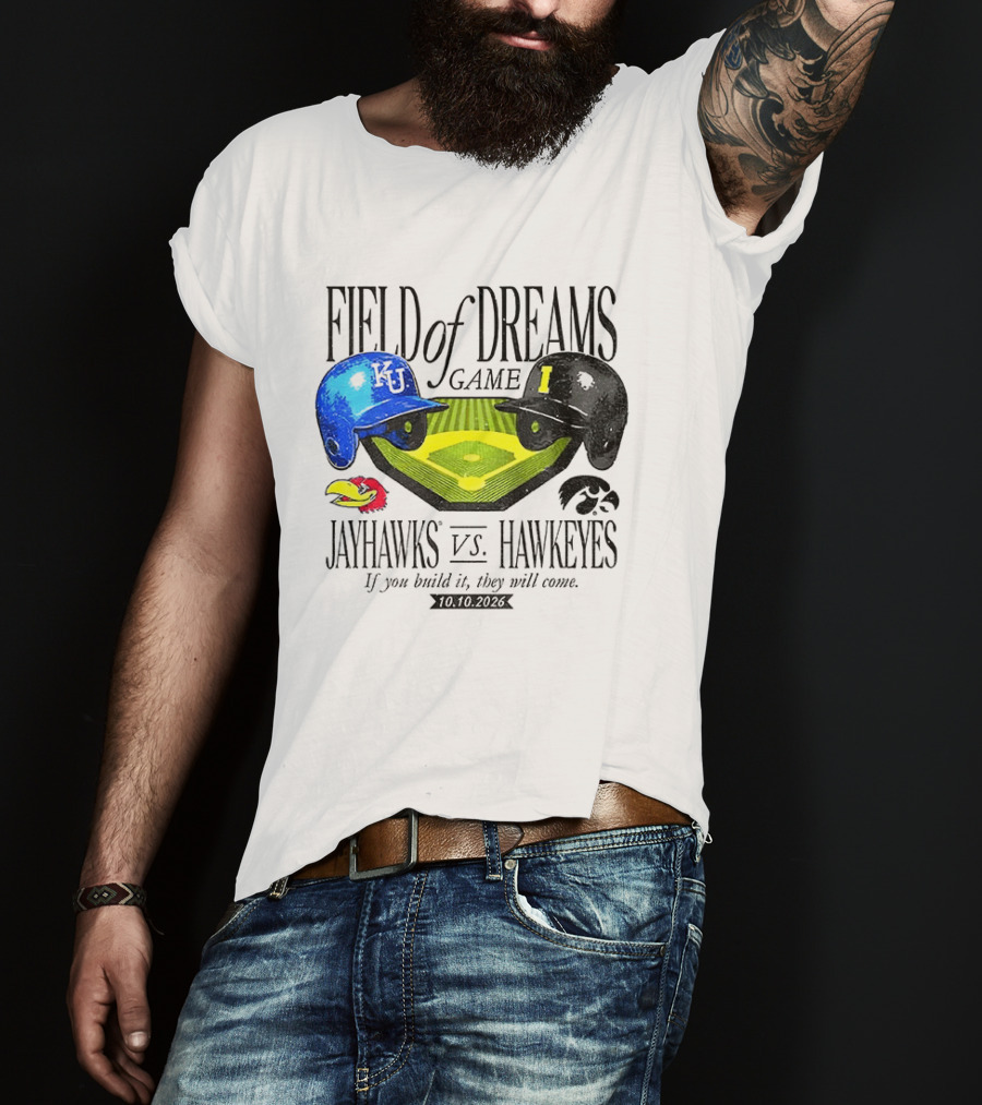 Field Of Dreams Game Kansas Jayhawks Vs Iowa Hawkeyes 10.10.2026 T-Shirt