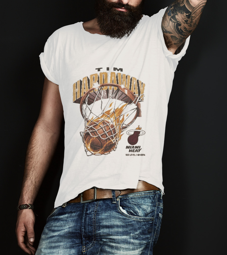 Tim Hardaway Miami Heat Basketball Flames Collier County T-Shirt