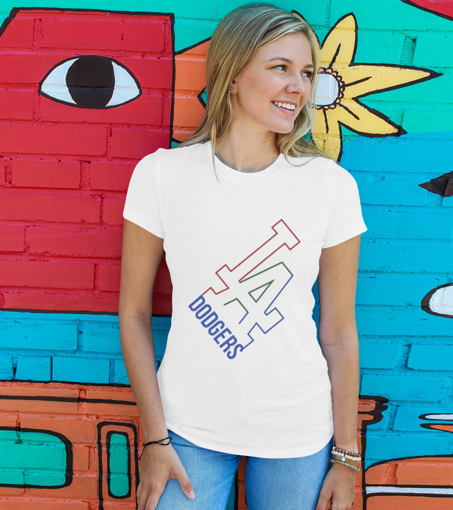 Los Angeles Dodgers White Collar LA T-Shirt