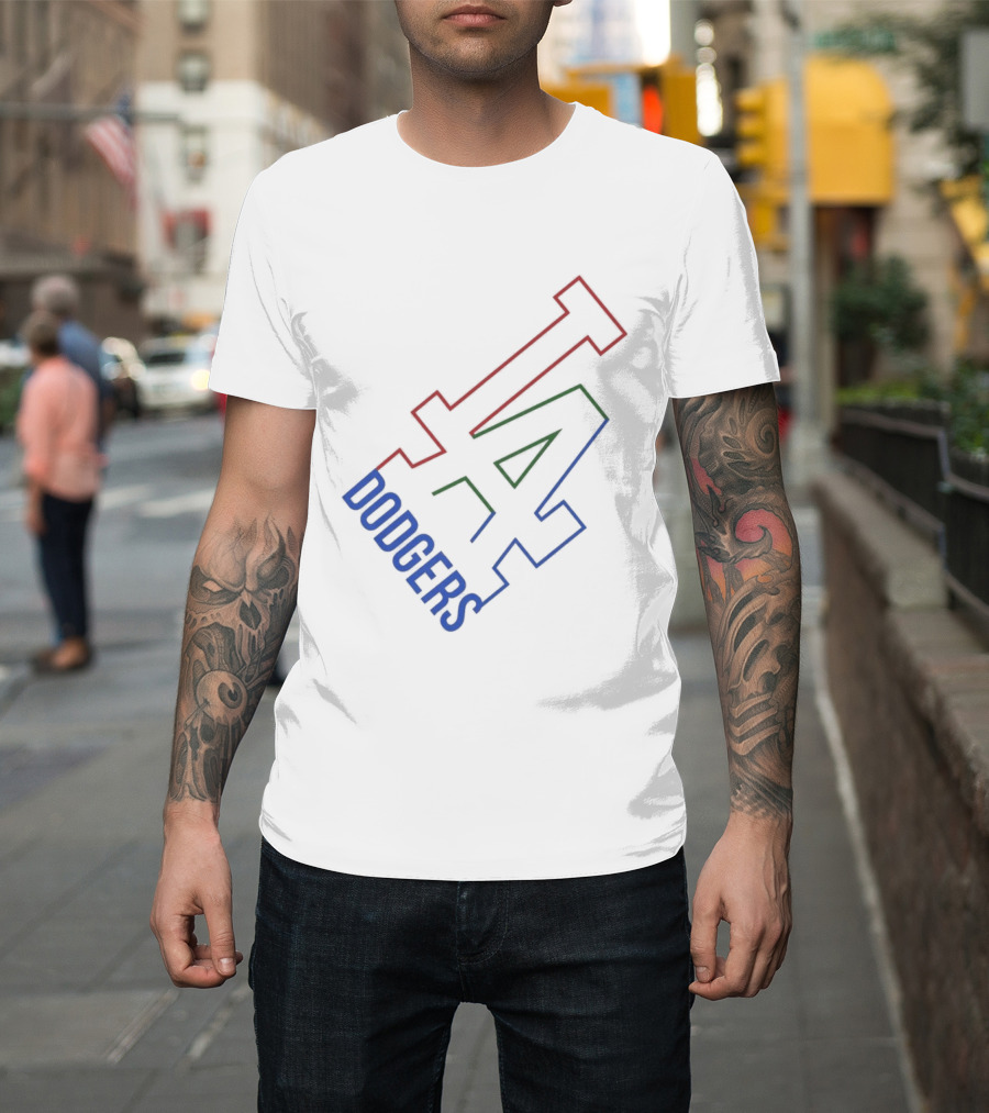 Los Angeles Dodgers White Collar LA T-Shirt