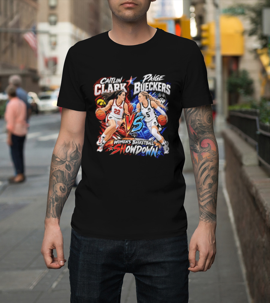 Caitlin Clark Paige Bueckers Basketball Showdown VS Rivalry T-Shirt