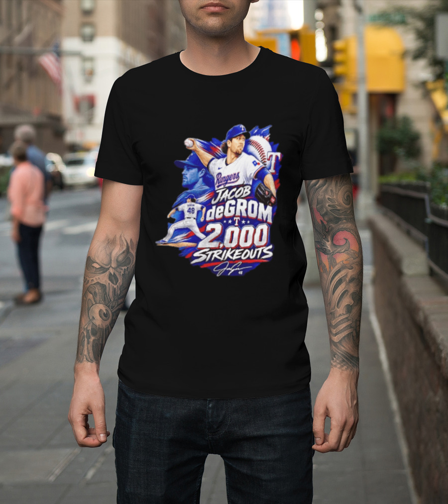 Jacob DeGrom 2 000 Career Strikeouts History Made T-Shirt