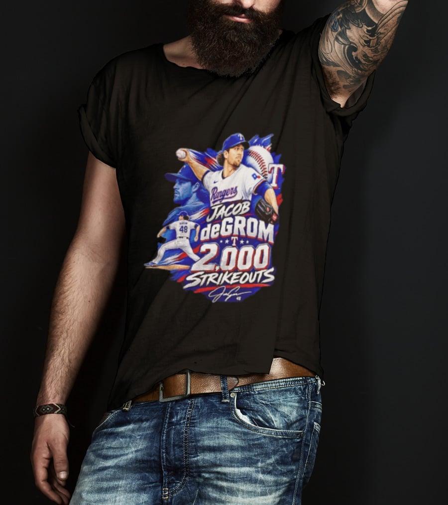 Jacob DeGrom 2 000 Career Strikeouts History Made T-Shirt