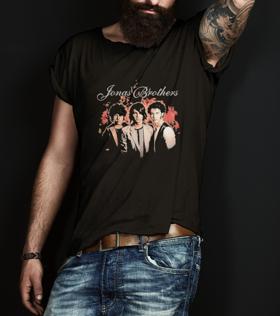 Jonas Brothers Burning Up All Over Again Tour 2026 Throwback Photo T-Shirt