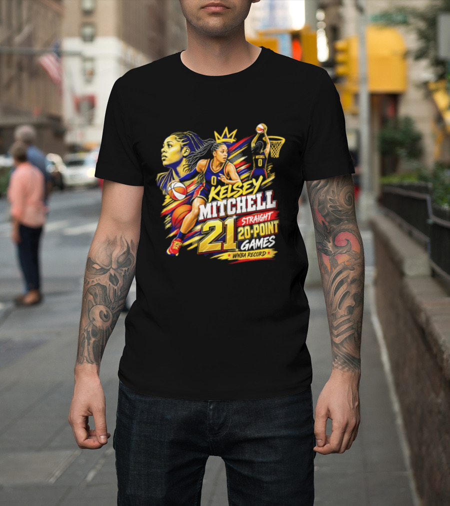 Kelsey Mitchell Straight 21 Straight 20 Point Games Basketball Monarch T-Shirt