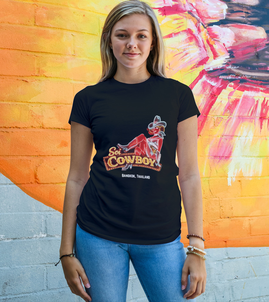 Soi Cowboy Bangkok Thailand Cowgirl Neon Sign T-Shirt