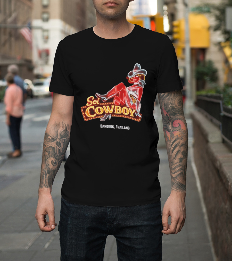 Soi Cowboy Bangkok Thailand Cowgirl Neon Sign T-Shirt